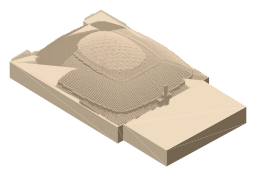 Palau Sant Jordi, the silhouette LookUp draws on the map