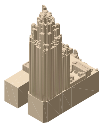 Tribune Tower, the silhouette LookUp draws on the map