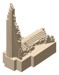 St Bride's Church, City of London, the silhouette LookUp draws on the map
