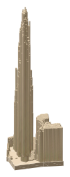 The Shard, the silhouette LookUp draws on the map