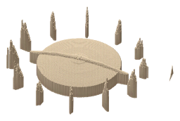 The O2 Arena, the silhouette LookUp draws on the map