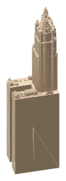 Woolworth Building, the silhouette LookUp draws on the map