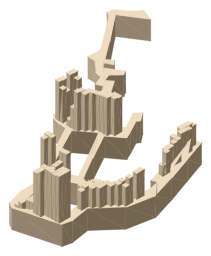 Hailes Castle, the silhouette LookUp draws on the map
