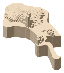 Dunbar Castle, the silhouette LookUp draws on the map