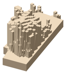 Melgund Castle, the silhouette LookUp draws on the map