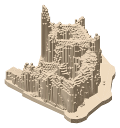Dunrobin Castle, the silhouette LookUp draws on the map